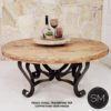 Round Natural Travertine  STONE TOP Coffee Table 1229 AAA
