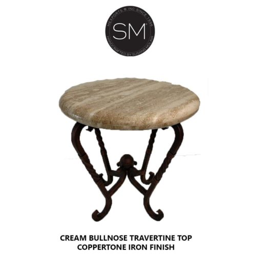 Luxury Foyer Table Ravishing Traventine Cream Bullnose w/ Twisted Legs -1211BB