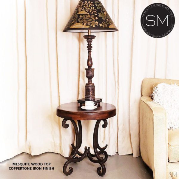 Bestseller Entry Table Spectacular Mesquite Top w/ Coppertone Iron Finish -1215 BB
