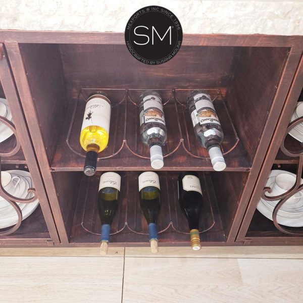 Western Chic Travertine Wine rack - Buffet Cabinet - 1230