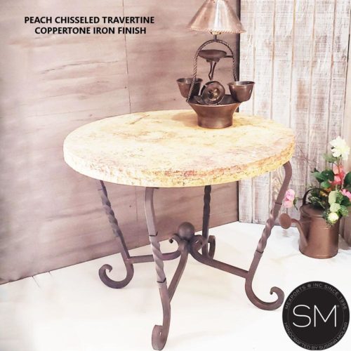 Genuine Travertine stone Large foyer - Occasional Table - 1211 L