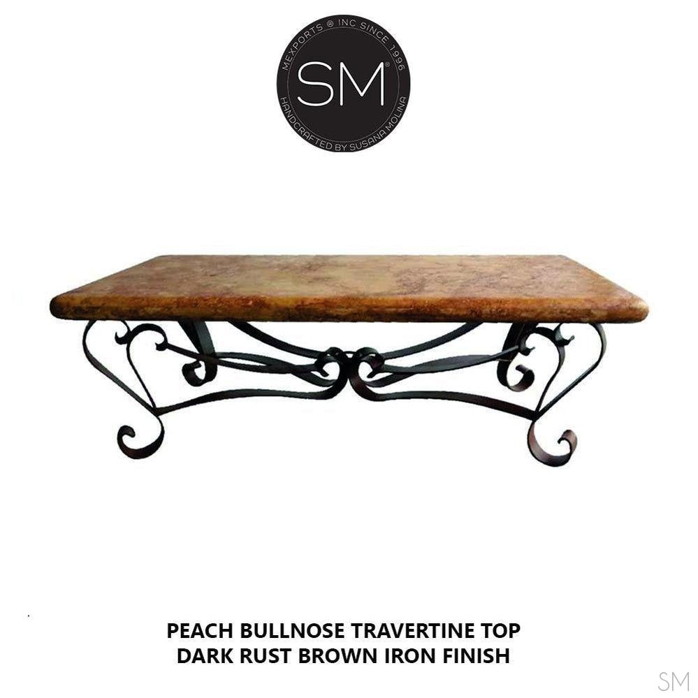 Elegant Coffee Table Rectangular Cream Travertine Top - 1229 AA
