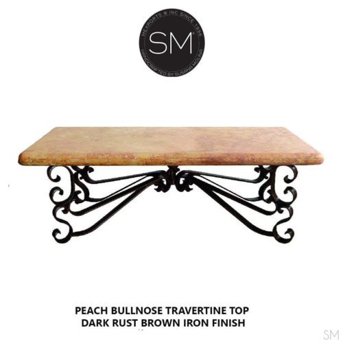 Ranch Style Coffee Table Accent Piece Rectangular Peach Top - 1237AA