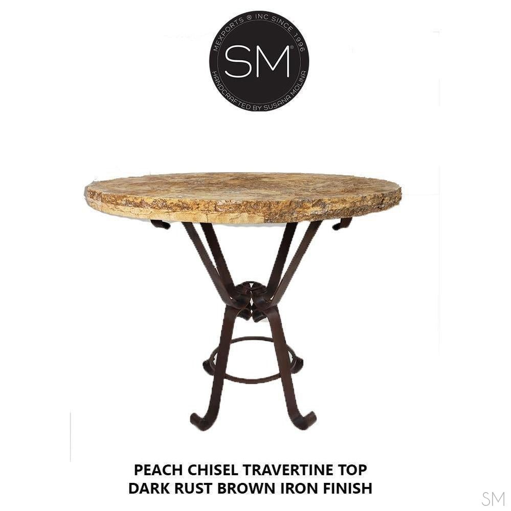 Luxury Outdoor Patio Travertine Round Tall Bar Table-1229E