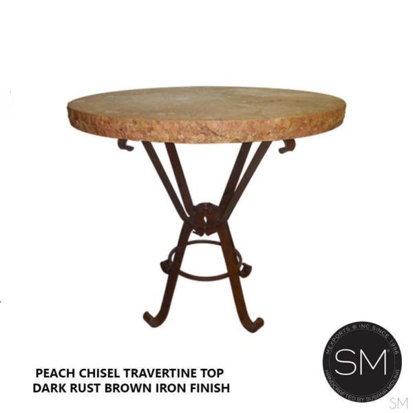 Luxury Outdoor Patio Travertine Round Tall Bar Table-1229E