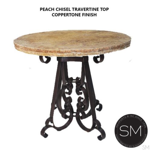 Outdoor Travertine Round Bar Table-1251E