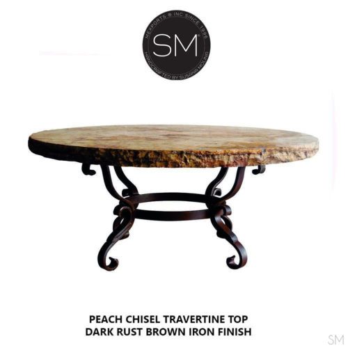 ELEGANT Luxury Outdoor Travertine Coffee Table | Round 1239 AAA
