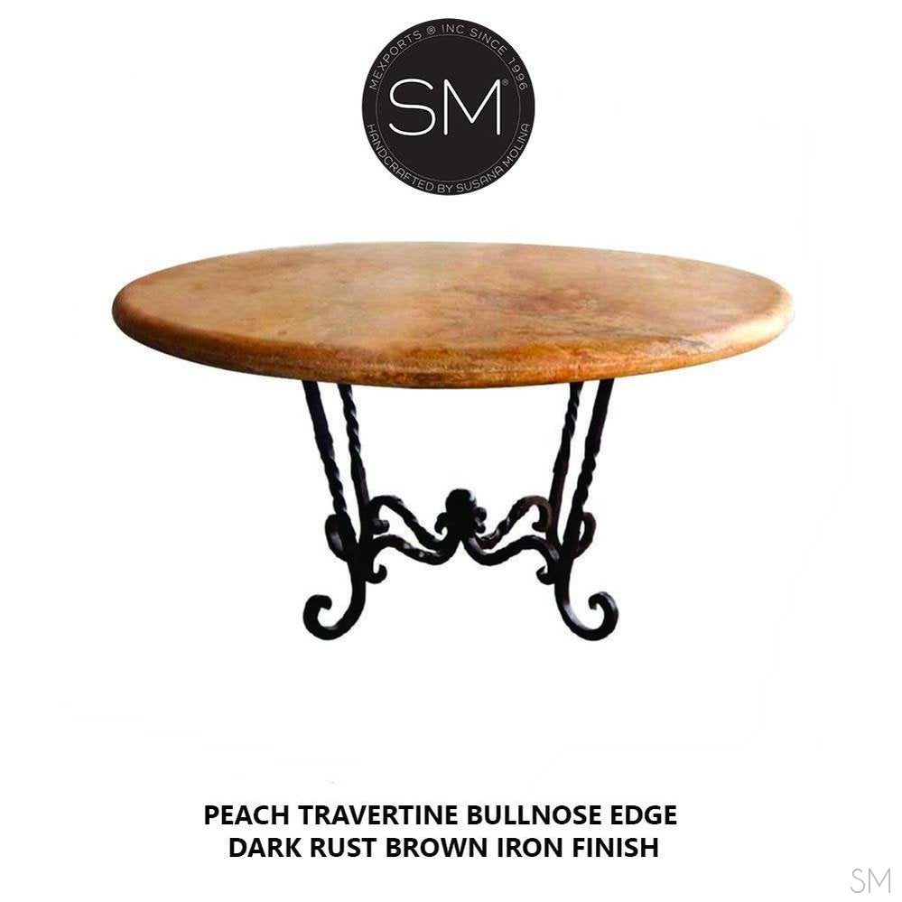 Western Round Dining Table | Travertine-1211D
