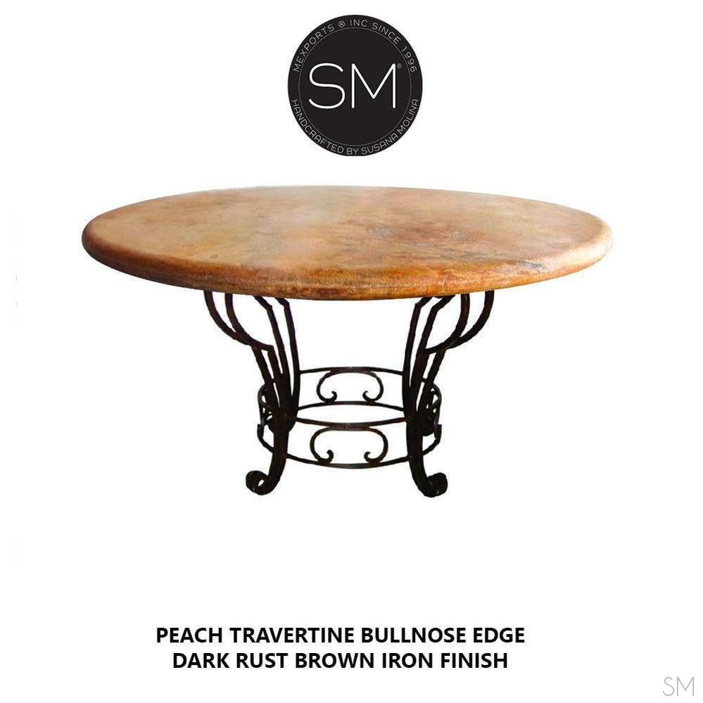 Tuscan Round Dining Table | Travertine-1231 D