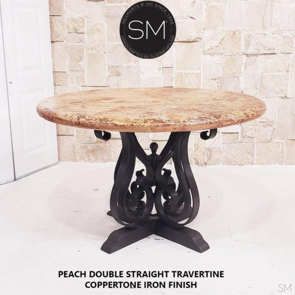 Sumptuous Entailed Dainty Round Dining Travertine Table-1243D