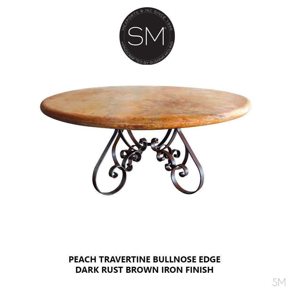 Old World Outdoors Travertine Dining Table-1251D