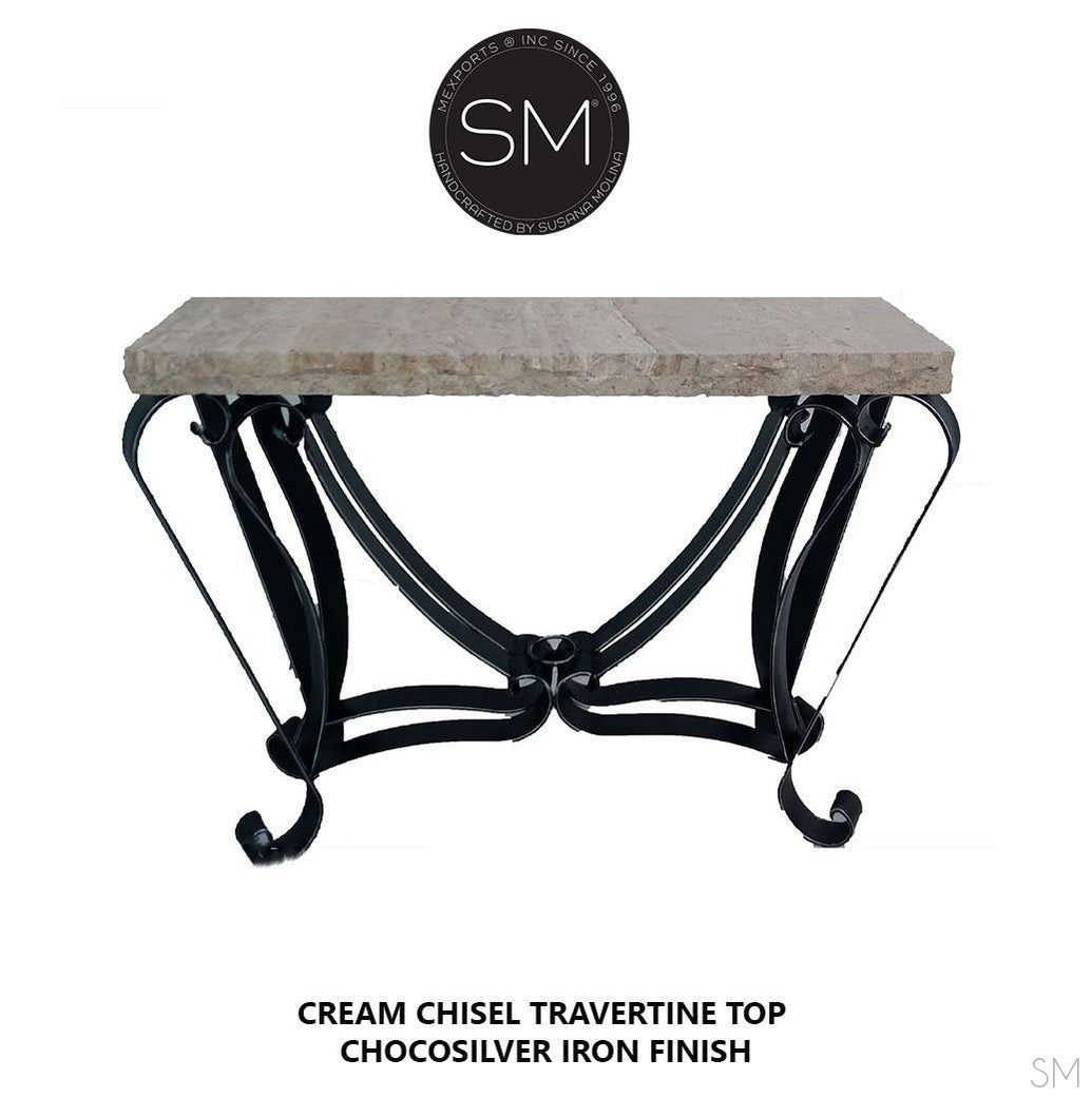 Modern and Contemporary Console table, made of  travertine Stone top-1229C