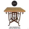 Western Chic Square Bar Table WITH TRAVERTINE STONE TOP . 1213 E
