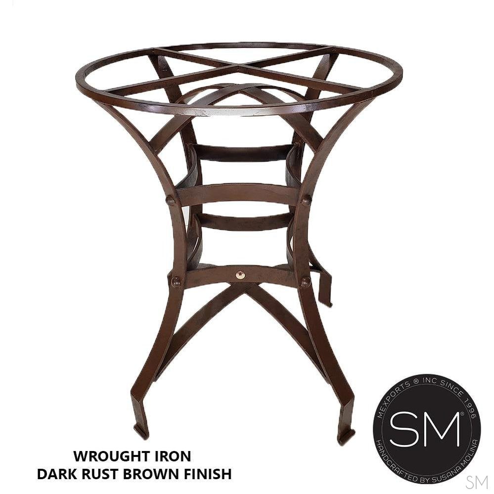 Travertine Modern Bar Table | Peach | Square | Wrought Iron-1244E