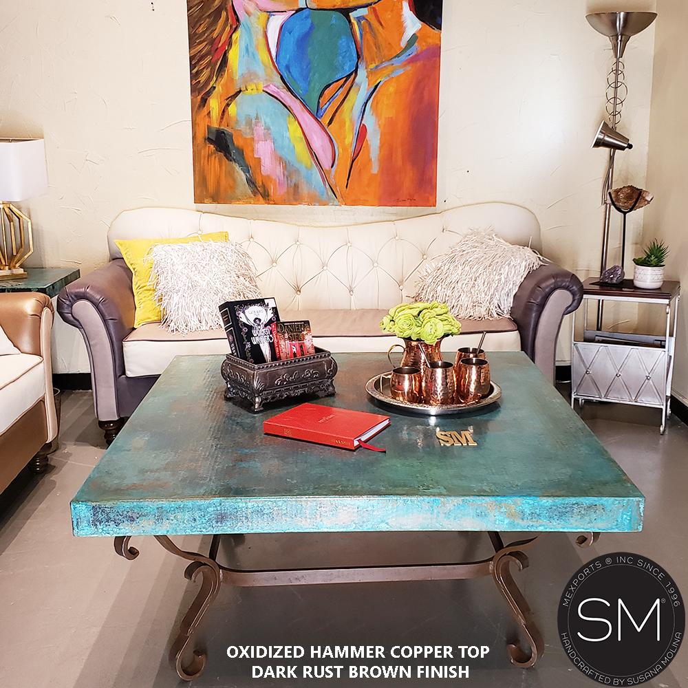 Tuscan Style Hammer Copper Square Table | Living room - 1239A