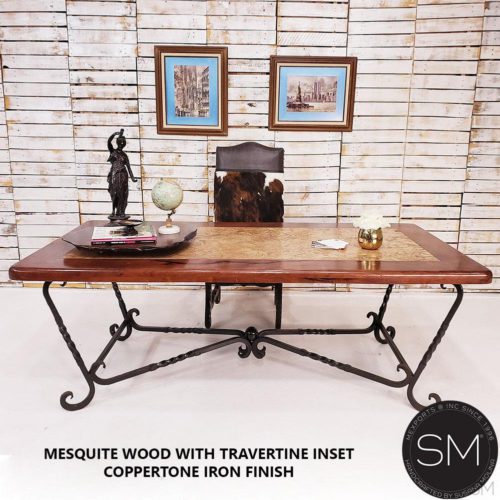 Western Decor Dining Table Awe-Inspiring Rectangular Texas Mesquite Top-1211R
