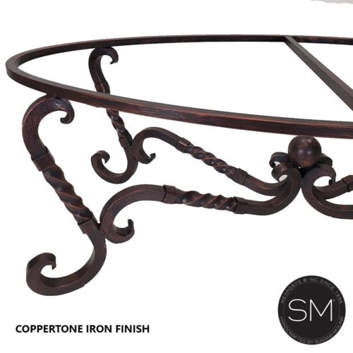 Western Mesquite Oval Table Made Wrought Iron-1211AA
