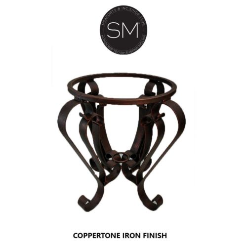 Wrought Iron Designs- End Table with Natural Hammer Copper Top - 1229BB