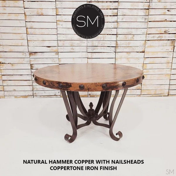 Round dining table copper nails 1229DC