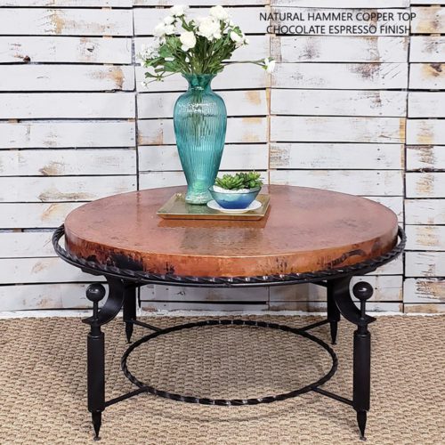 round coffee table natural copper top 1265AAAC