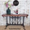 small console free form mesquite wood 1213FM