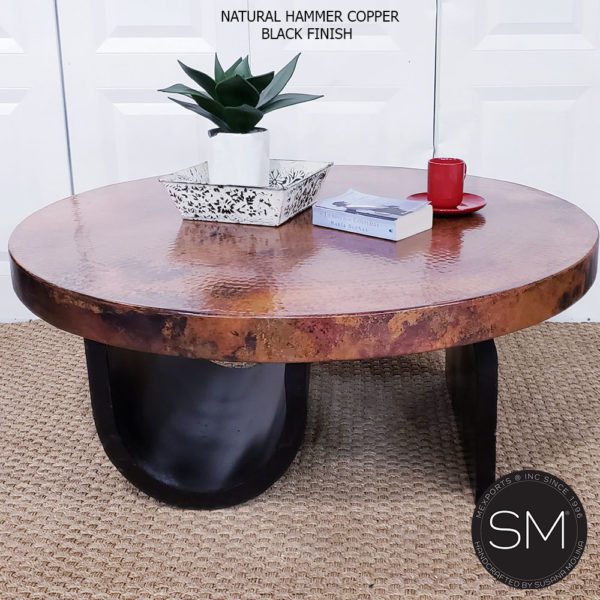 round coffee table natural hammer copper 1257AAAC