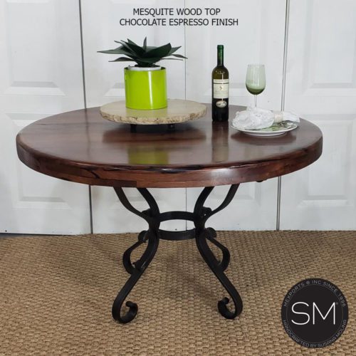 round dining table mesquite wood 1239DM