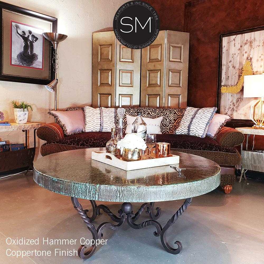 oxidizedhammercopperroundcoffeetablemodel1211aaa647502