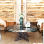 Oval Travertine Coffee Table