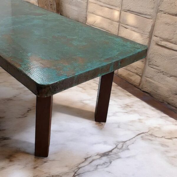 Contemporary Oxidized Rectangular Conference Desk with Hammered Copper – Modern Elegance & Handcrafted Design