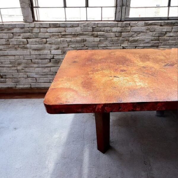 Dining Table with Hammered Copper
