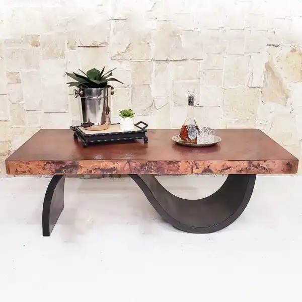 Contemporary Oval Copper Coffee Table