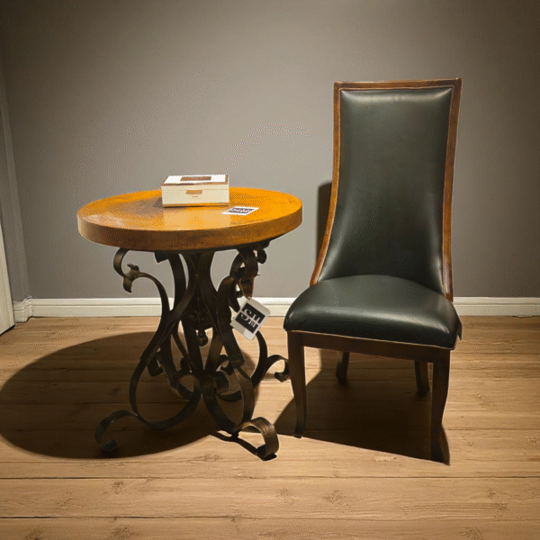 Luxury Round Side Table with Copper Top – 1246LC
