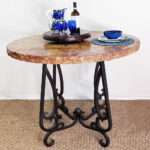 Natural Travertine Round Bar Table