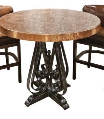 Hammered Copper Round Dining Table