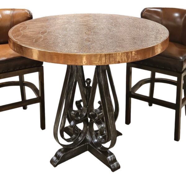 Hammered Copper Round Dining Table