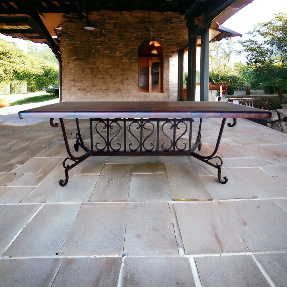 Modern Mesquite Top Rectangular Dining Table