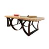 Rustic ELEGANT Rectangular Coffee Table with Travertine Top