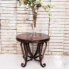 Round Mesquite Wood Entry Table