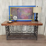 Vintage Rectangular Copper Console Table