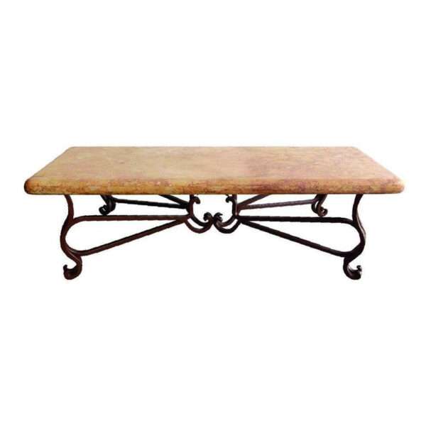 High-End Rectangular Travertine Coffee Table – Peach Travertine