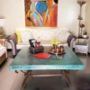 Tuscan Style Hammered Copper Square Table for living room