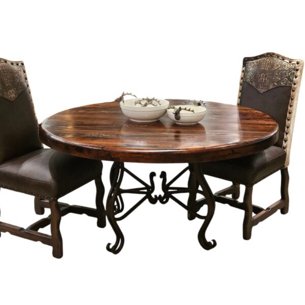 Iron Base Round Dining Table