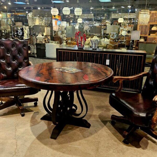 Hammered Copper Round Dining Table
