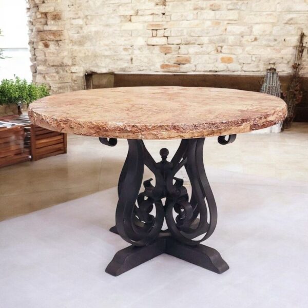 Elegant Travertine Dining Table